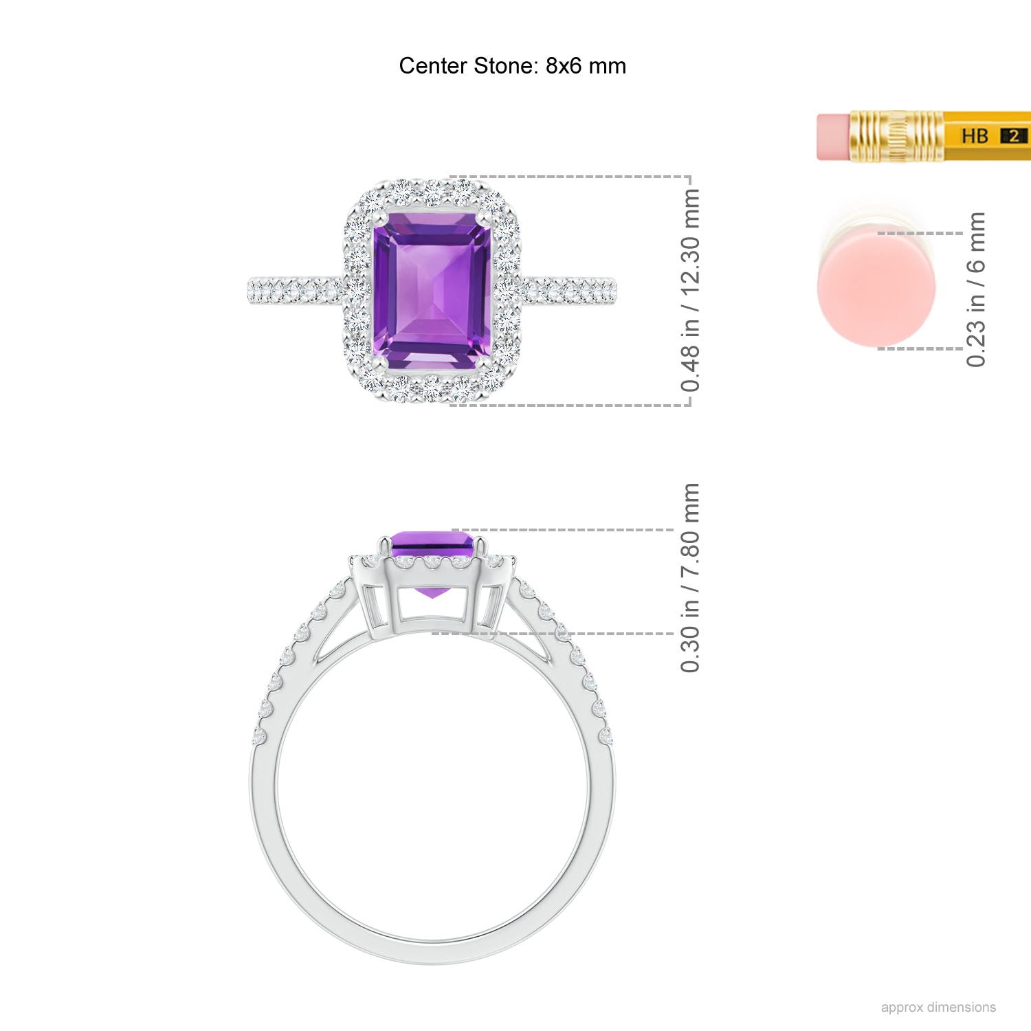 AA - Amethyst / 1.91 CT / 14 KT White Gold