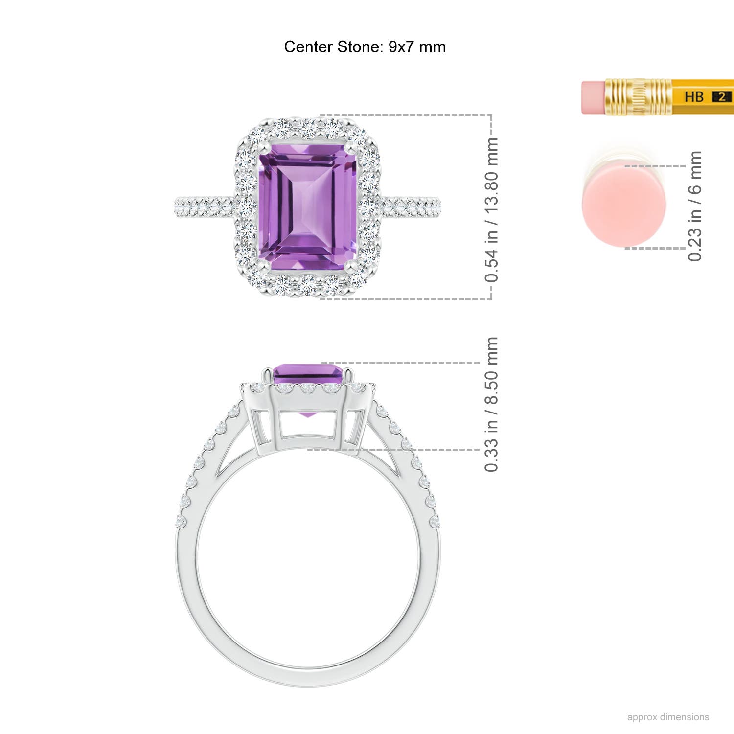 A - Amethyst / 2.68 CT / 14 KT White Gold