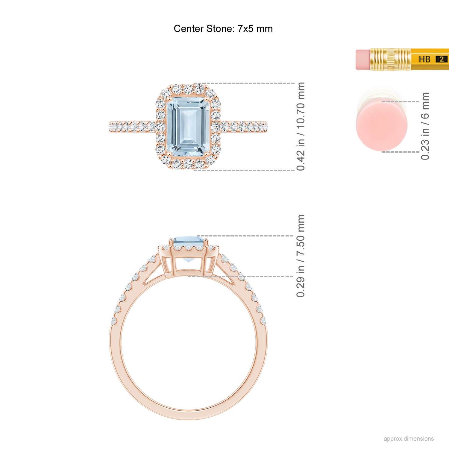 A - Aquamarine / 1.13 CT / 14 KT Rose Gold