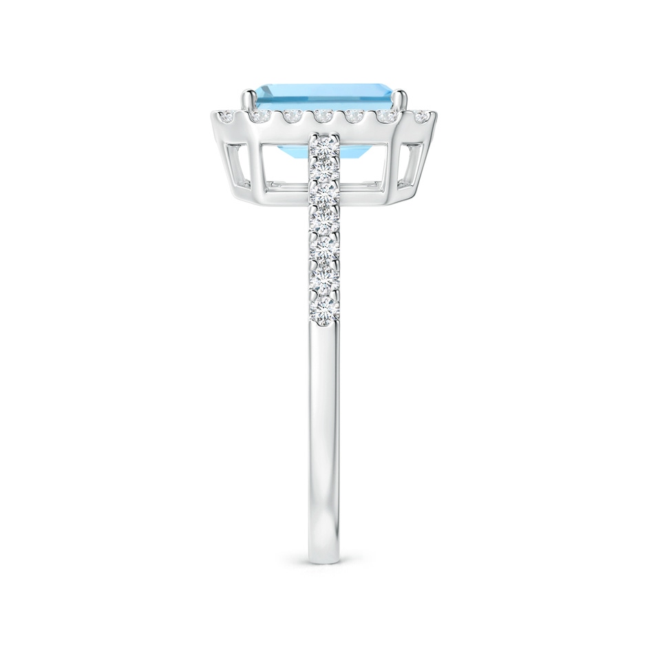 8x6mm AAAA Vintage Inspired Emerald-Cut Aquamarine Halo Ring in White Gold side-2