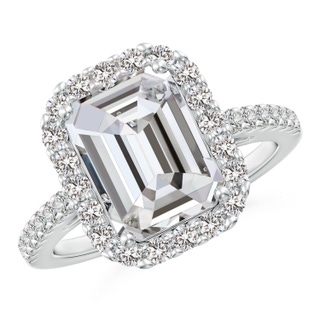 10x7.5mm IJI1I2 Emerald-Cut Diamond Halo Ring in P950 Platinum