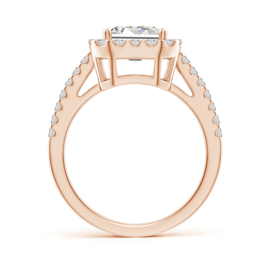 10x7.5mm IJI1I2 Emerald-Cut Diamond Halo Ring in Rose Gold side 199
