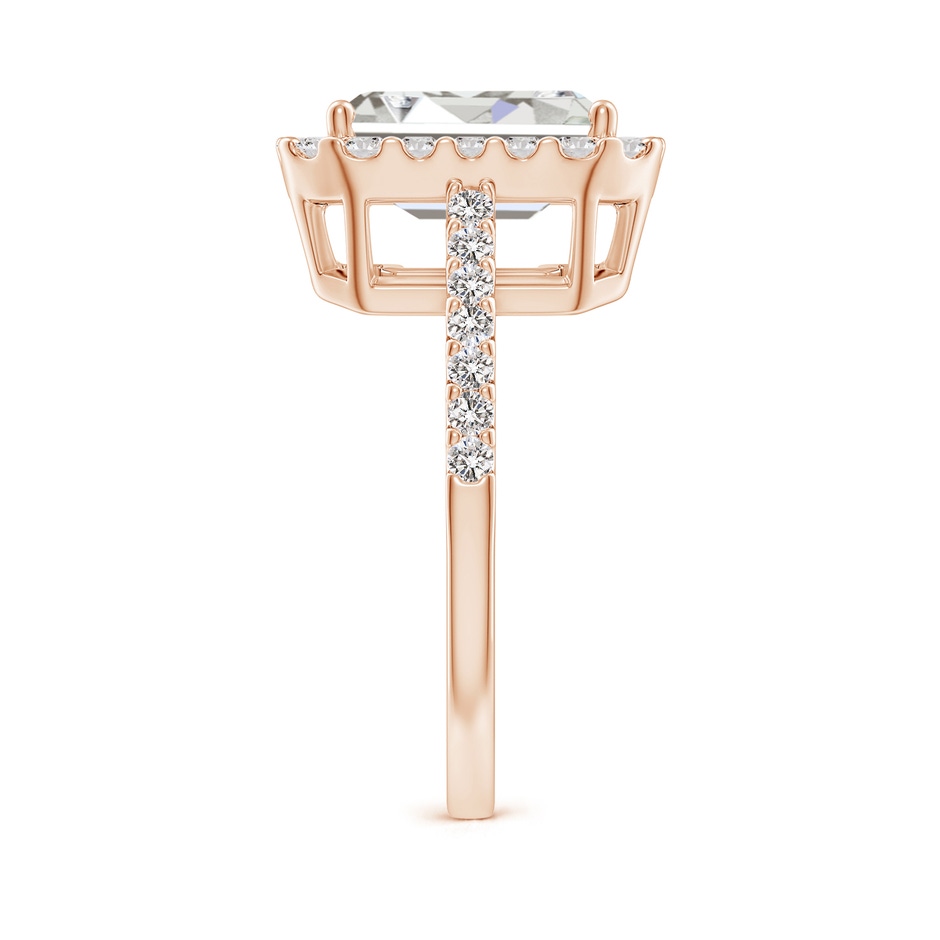 10x7.5mm IJI1I2 Emerald-Cut Diamond Halo Ring in Rose Gold side 299