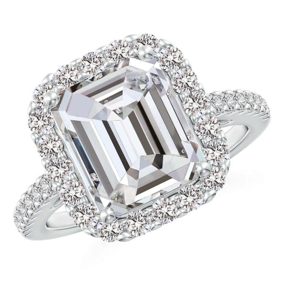 10x8.5mm IJI1I2 Emerald-Cut Diamond Halo Ring in P950 Platinum 
