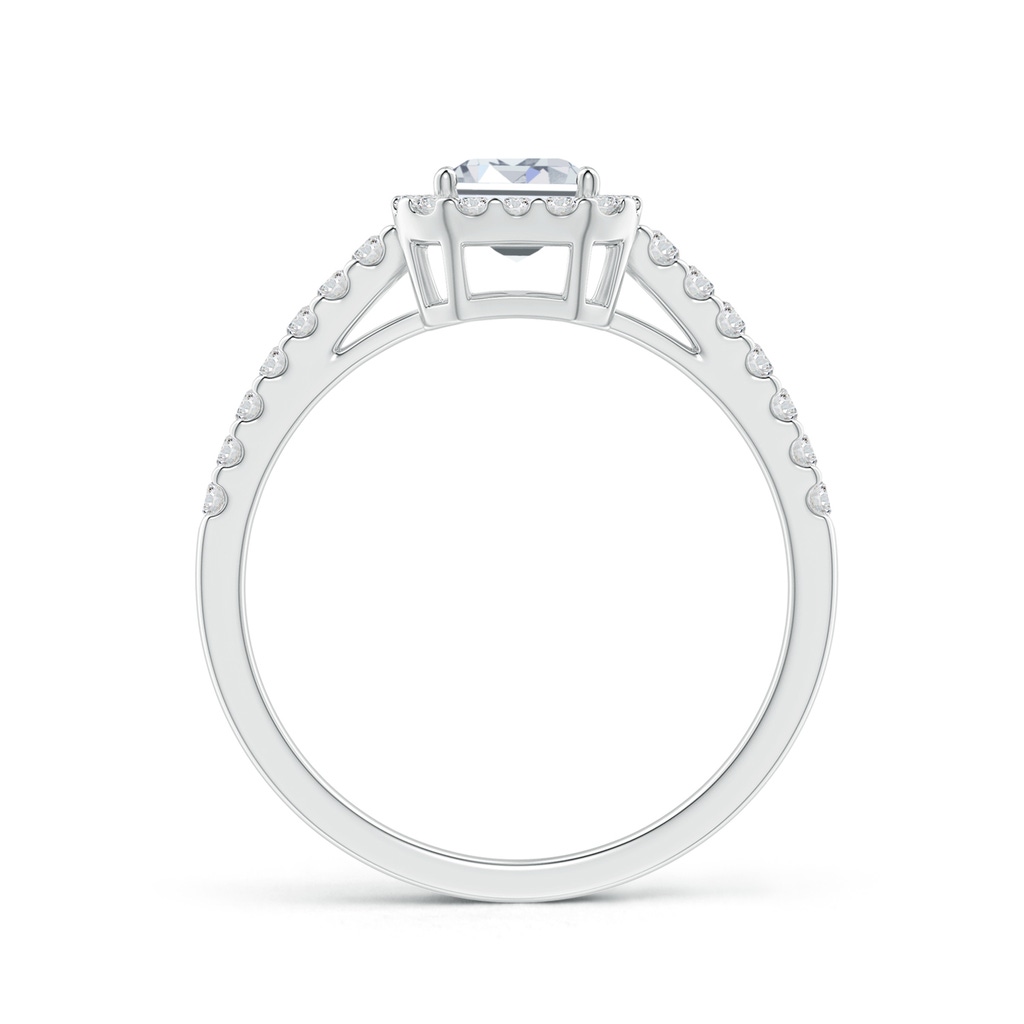 5x3mm HSI2 Emerald-Cut Diamond Halo Ring in White Gold - side 199