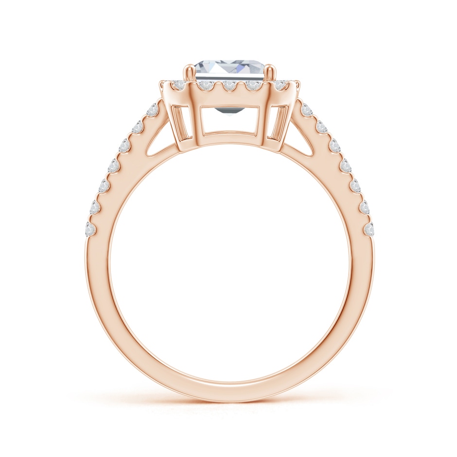 7x5mm HSI2 Emerald-Cut Diamond Halo Ring in Rose Gold side 199