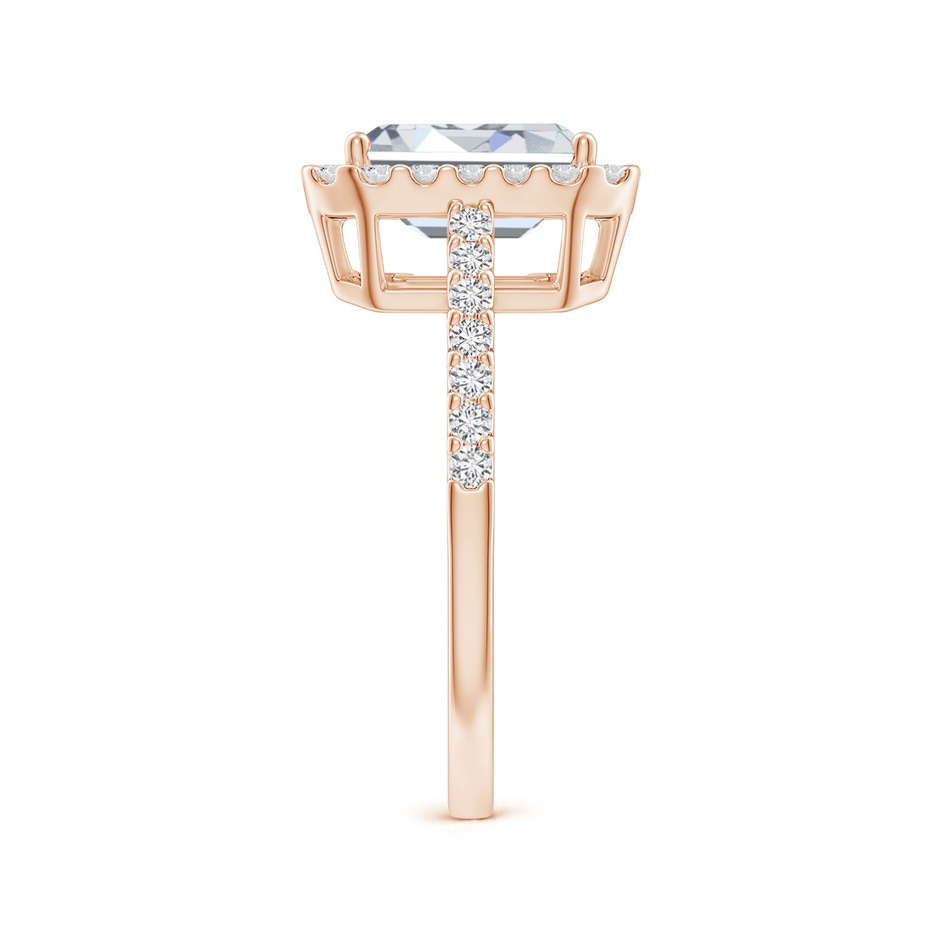 7x5mm HSI2 Emerald-Cut Diamond Halo Ring in Rose Gold side 299