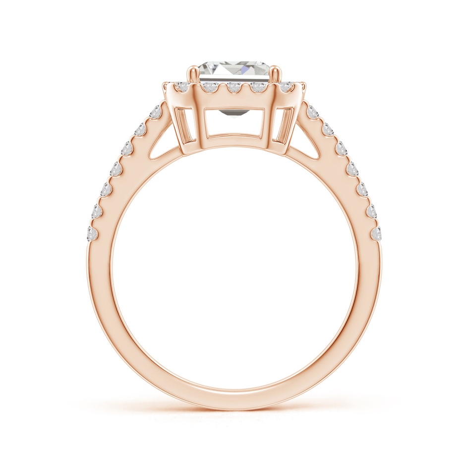 7x5mm IJI1I2 Emerald-Cut Diamond Halo Ring in Rose Gold side 199