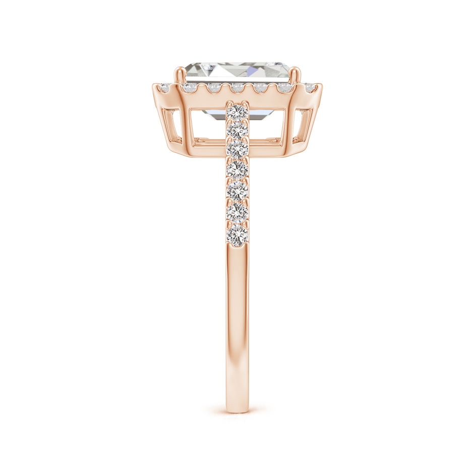 7x5mm IJI1I2 Emerald-Cut Diamond Halo Ring in Rose Gold side 299