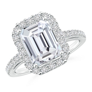 8.5x6.5mm HSI2 Emerald-Cut Diamond Halo Ring in P950 Platinum