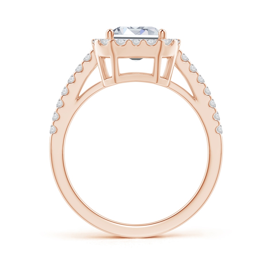 8.5x6.5mm HSI2 Emerald-Cut Diamond Halo Ring in Rose Gold side 199
