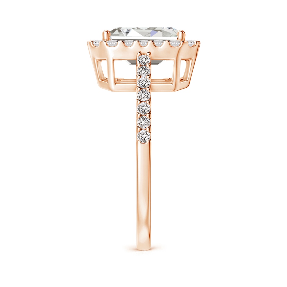 8.5x6.5mm IJI1I2 Emerald-Cut Diamond Halo Ring in Rose Gold side 299