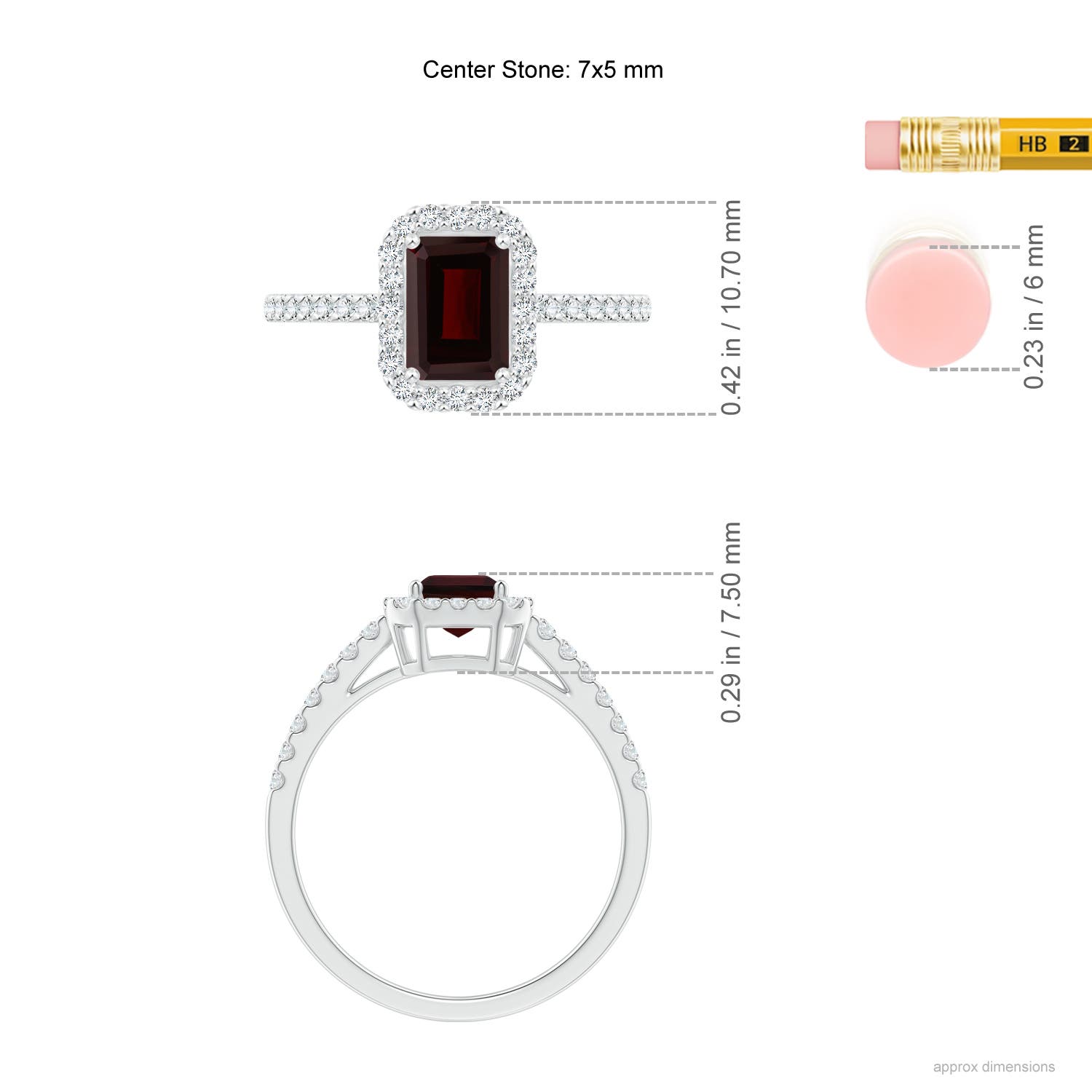 A - Garnet / 1.53 CT / 14 KT White Gold