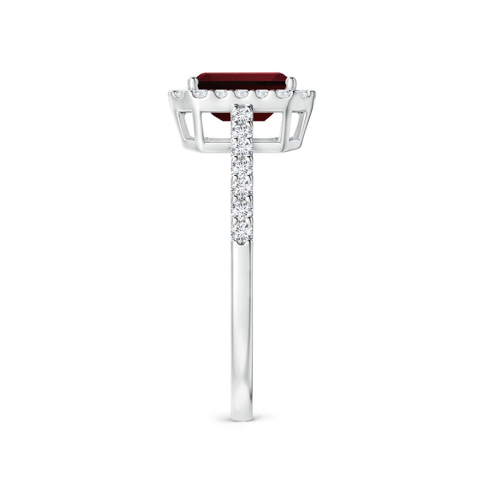 7x5mm AAAA Emerald-Cut Garnet Halo Ring in P950 Platinum side-2