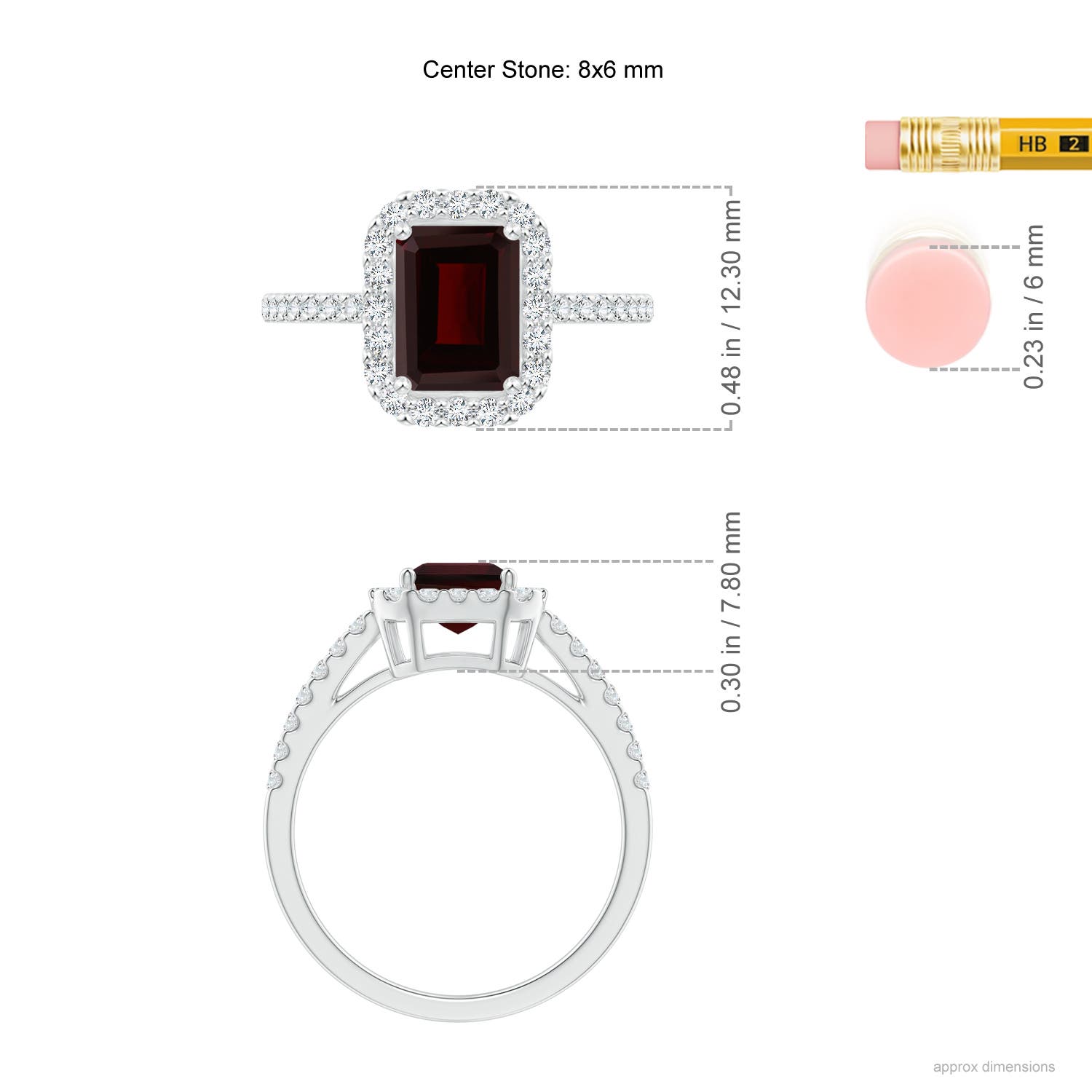 A - Garnet / 2.21 CT / 14 KT White Gold