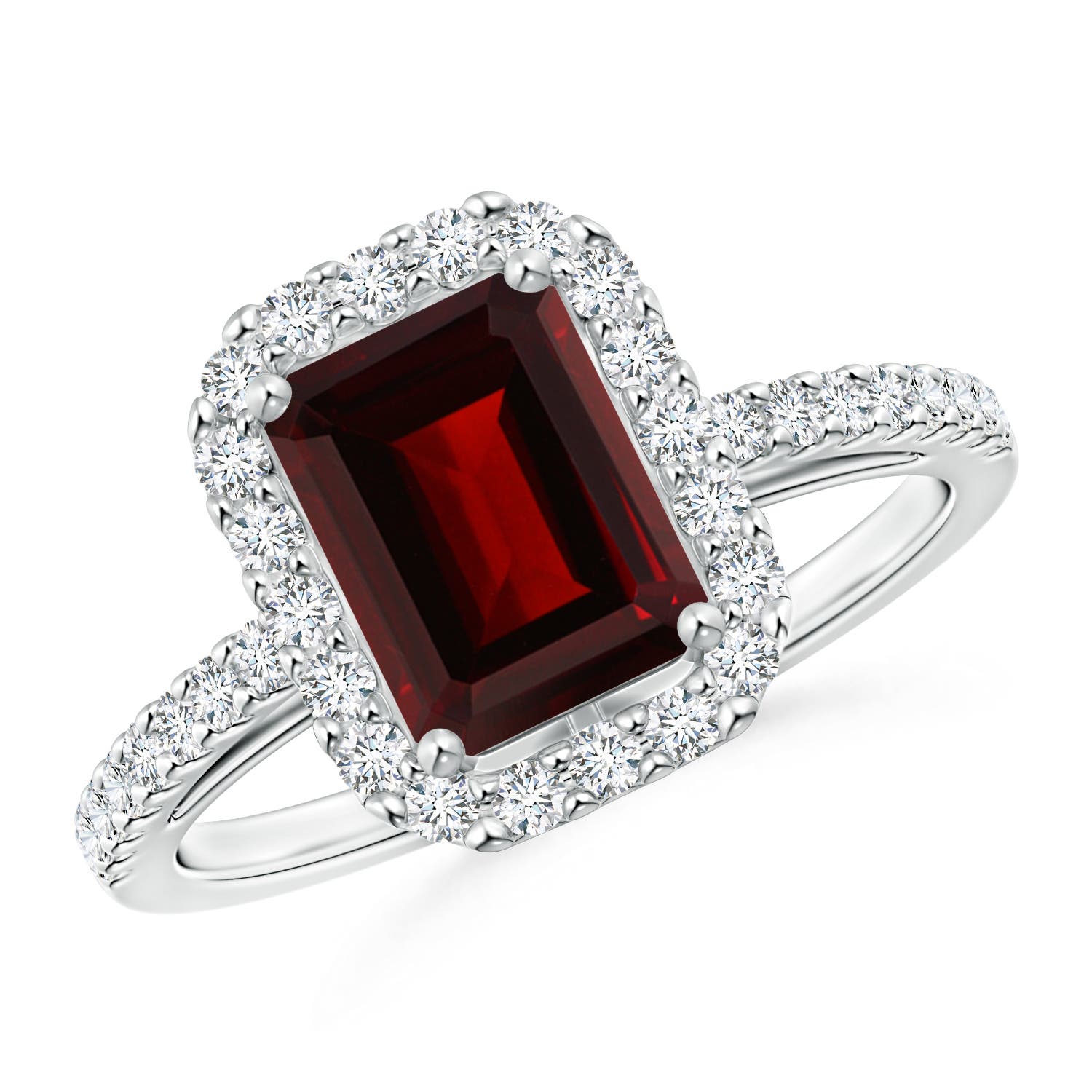 AA - Garnet / 2.21 CT / 14 KT White Gold