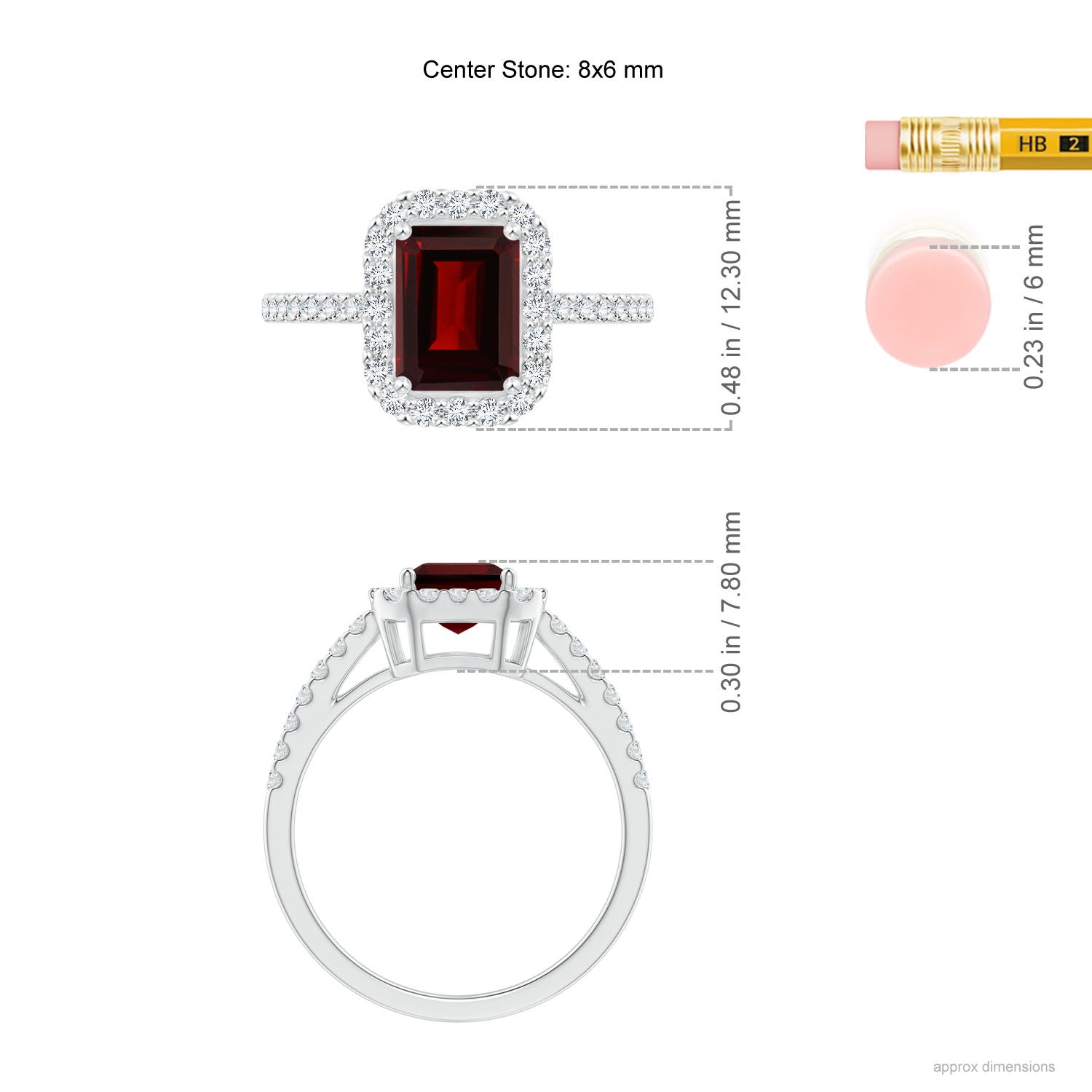 AA - Garnet / 2.21 CT / 14 KT White Gold