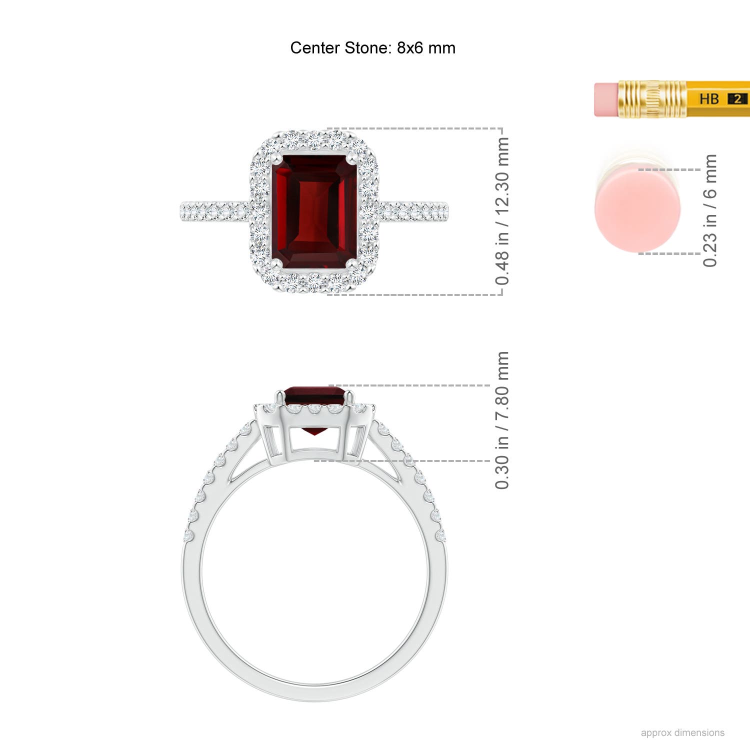 AAA - Garnet / 2.21 CT / 14 KT White Gold