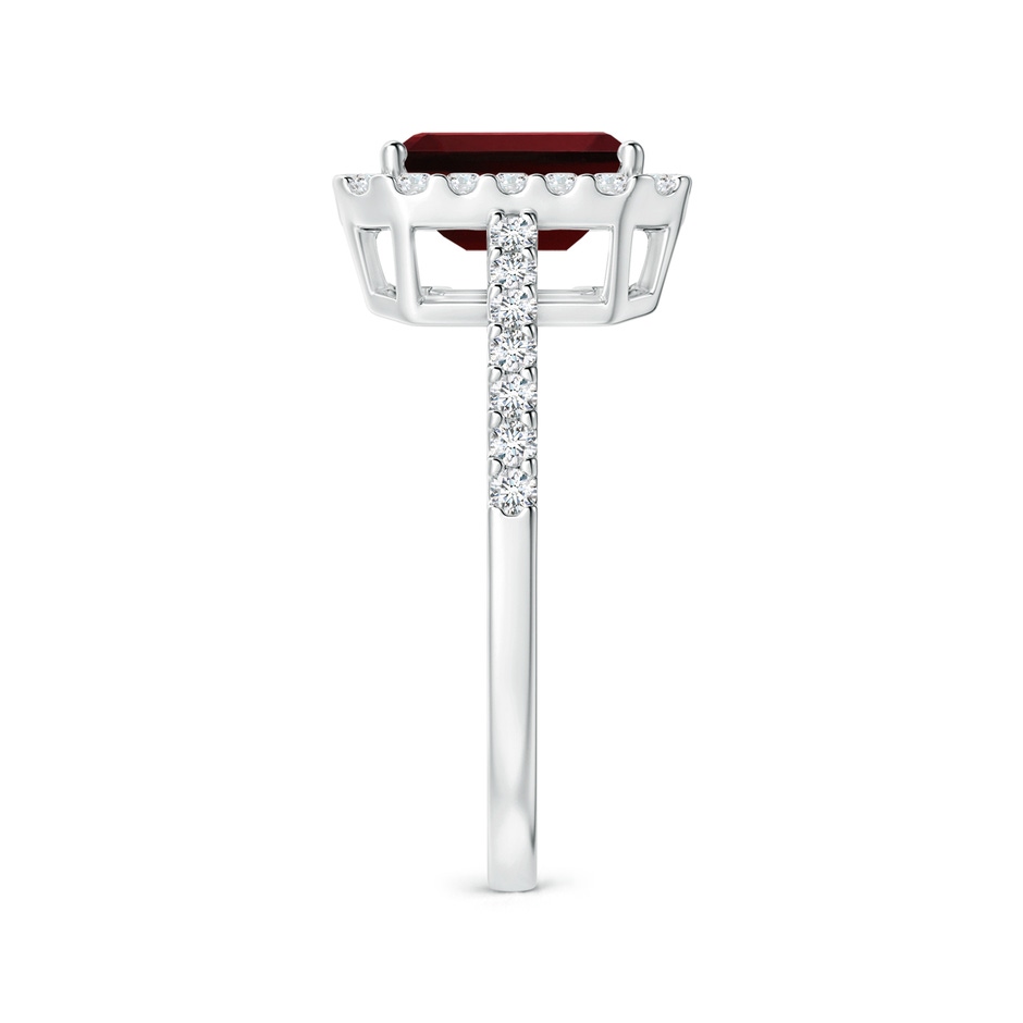 8x6mm AAAA Emerald-Cut Garnet Halo Ring in P950 Platinum side-2