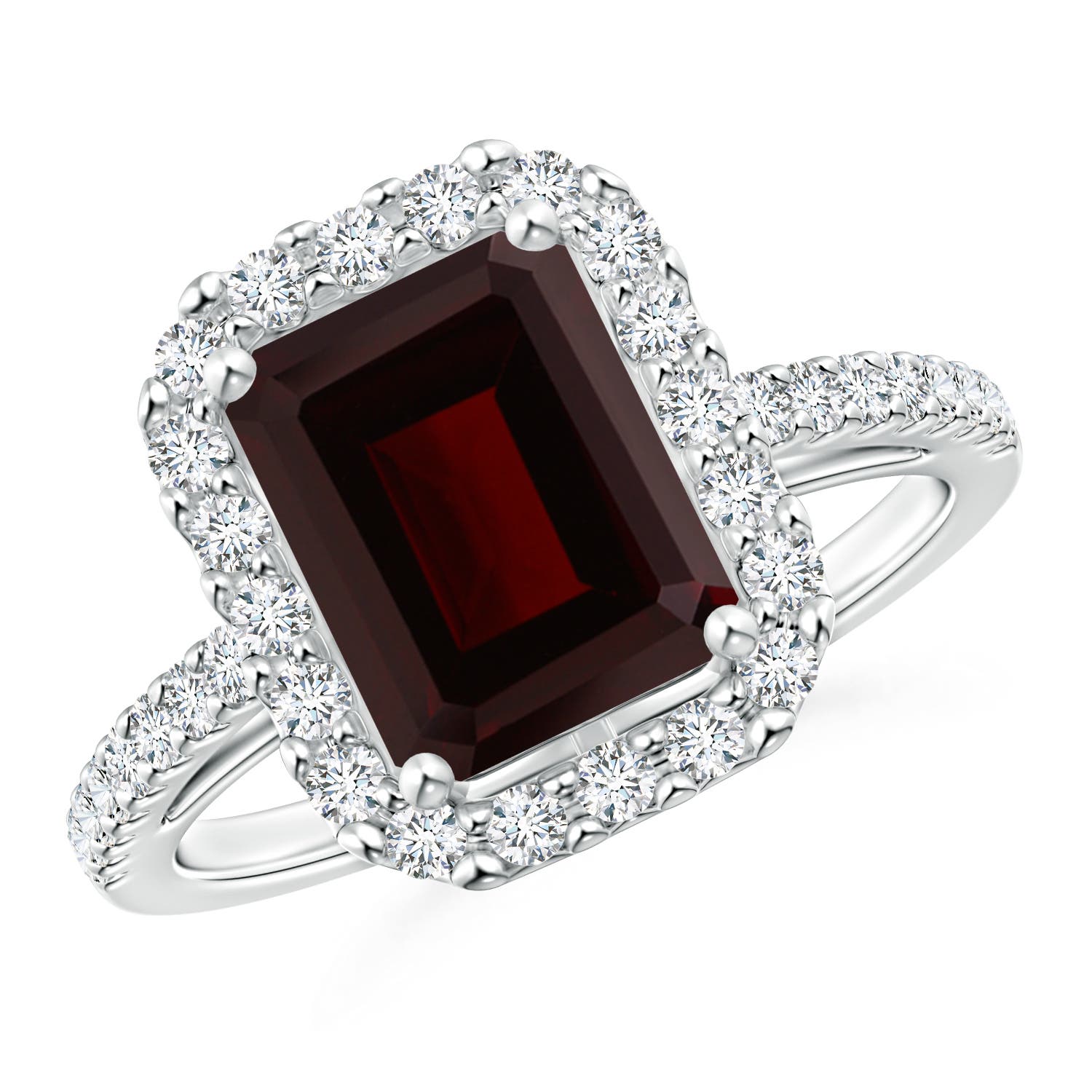 A - Garnet / 3.28 CT / 14 KT White Gold