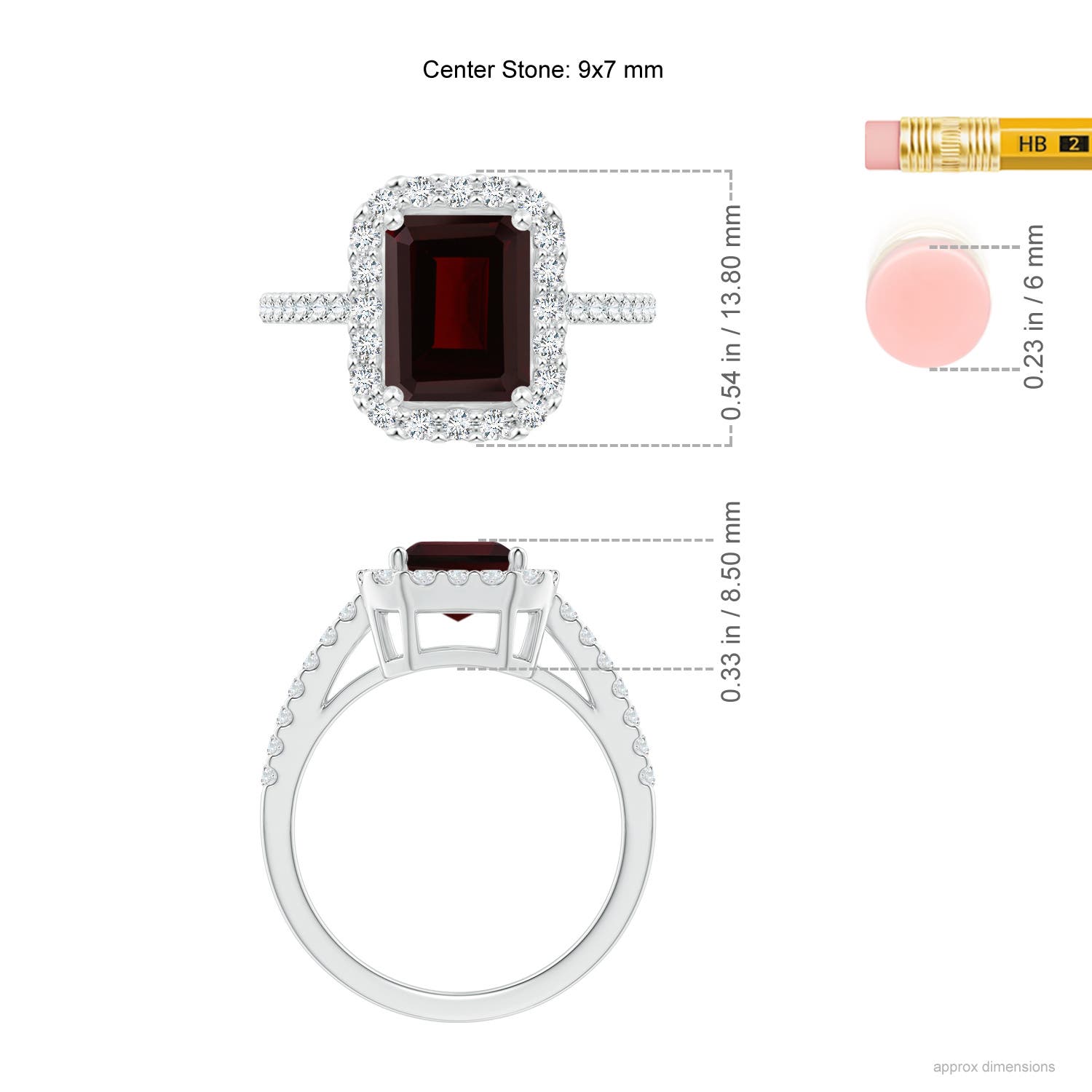 A - Garnet / 3.28 CT / 14 KT White Gold