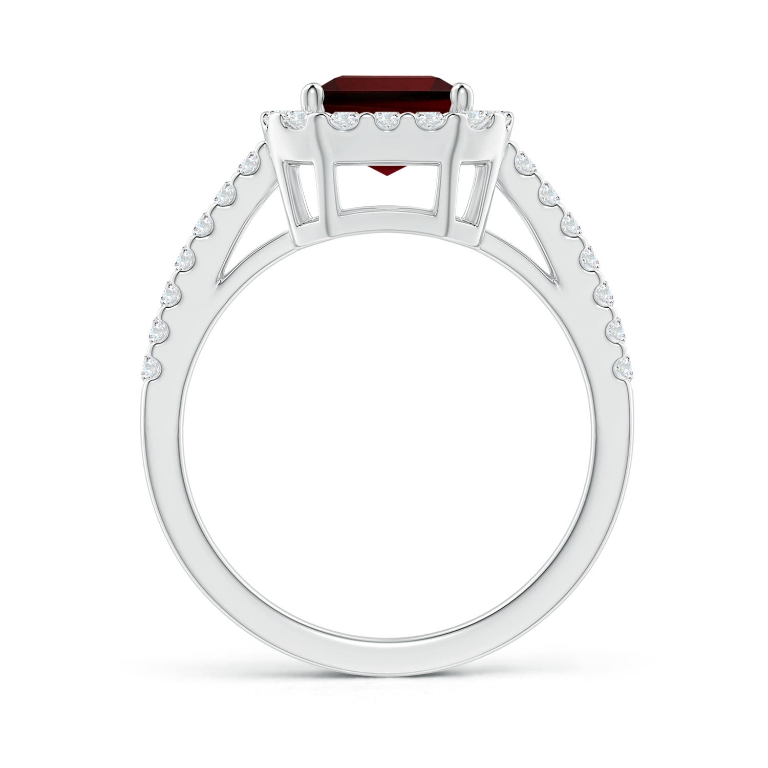 AA - Garnet / 3.28 CT / 14 KT White Gold