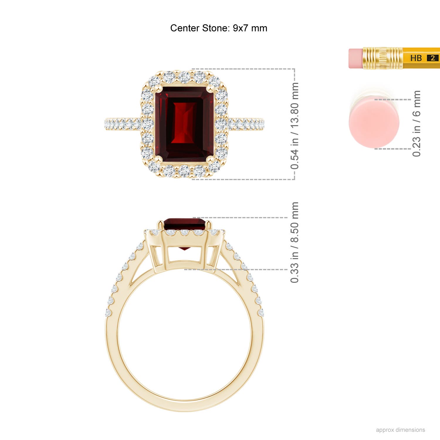 AA - Garnet / 3.28 CT / 14 KT Yellow Gold