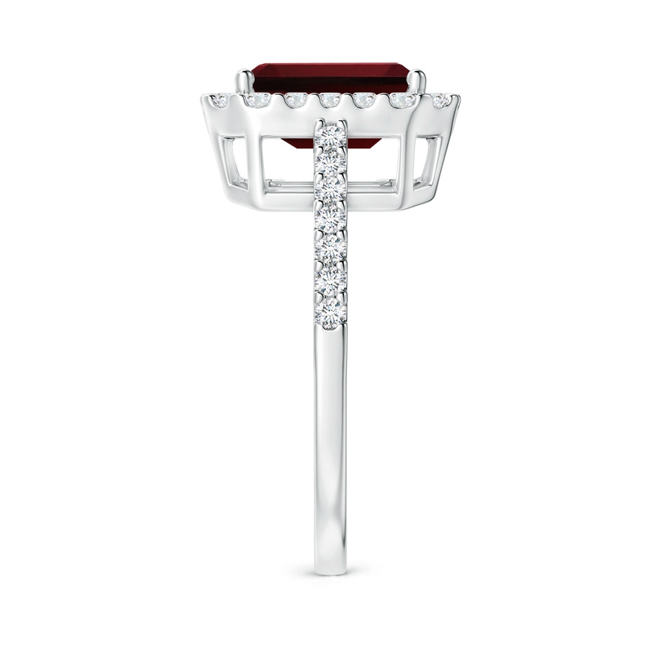 9x7mm AAAA Emerald-Cut Garnet Halo Ring in P950 Platinum side-2
