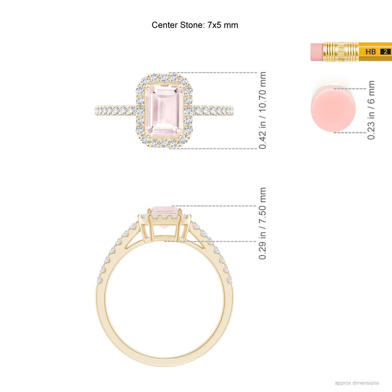 A - Morganite / 1.23 CT / 14 KT Yellow Gold