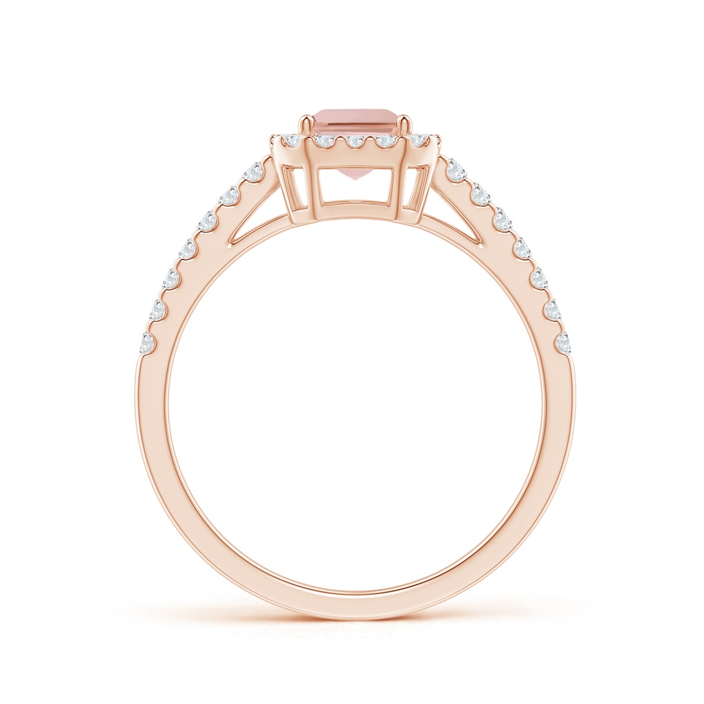 7x5mm AAAA Emerald-Cut Morganite Halo Ring in Rose Gold - side_1