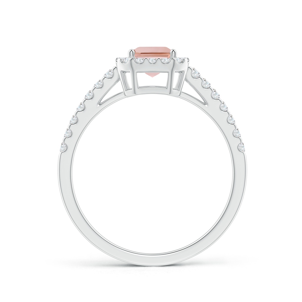 7x5mm AAAA Emerald-Cut Morganite Halo Ring in White Gold - side_1