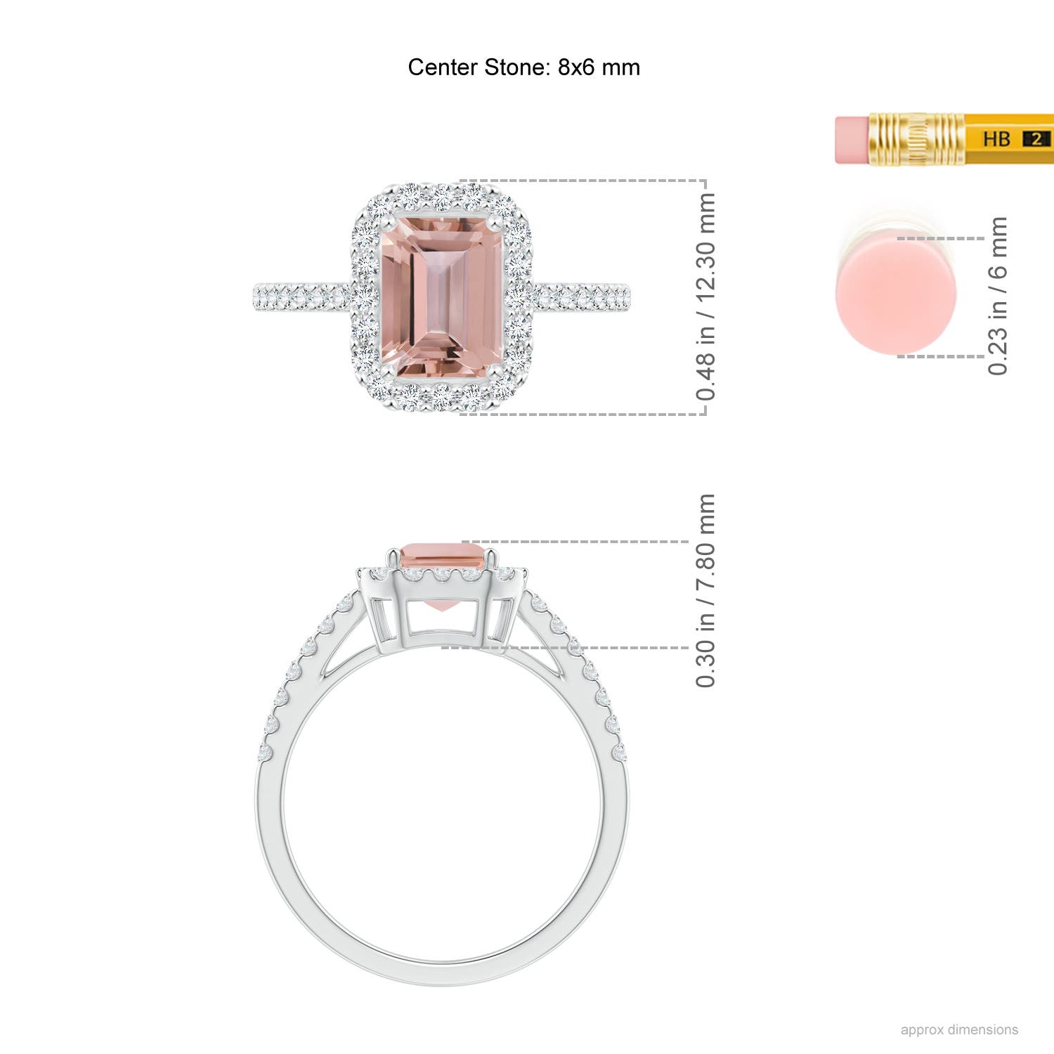 AAAA - Morganite / 1.81 CT / 14 KT White Gold