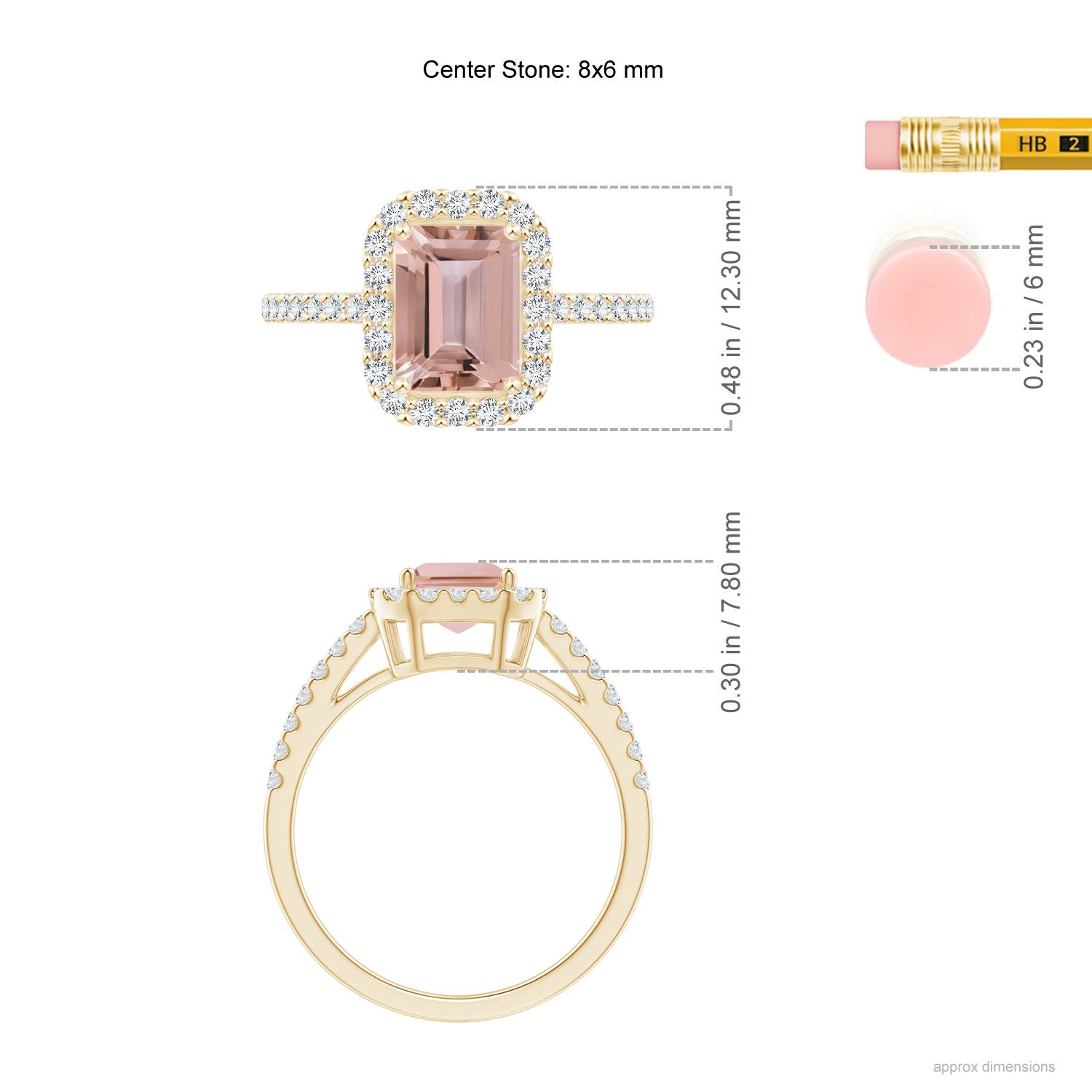 AAAA - Morganite / 1.81 CT / 14 KT Yellow Gold