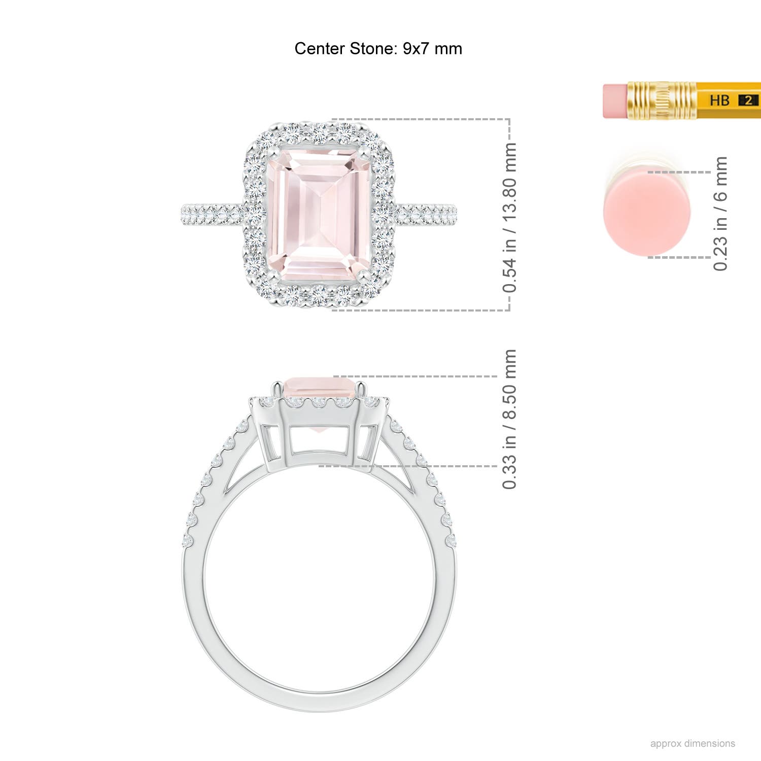 A - Morganite / 2.53 CT / 14 KT White Gold