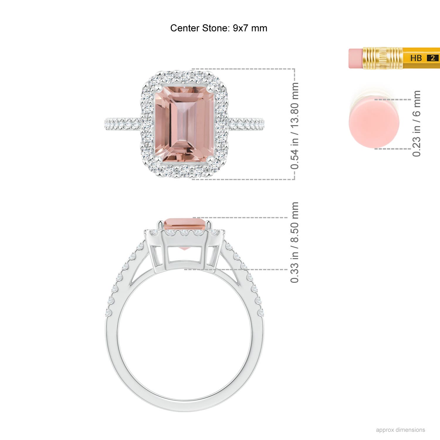 AAAA - Morganite / 2.53 CT / 14 KT White Gold