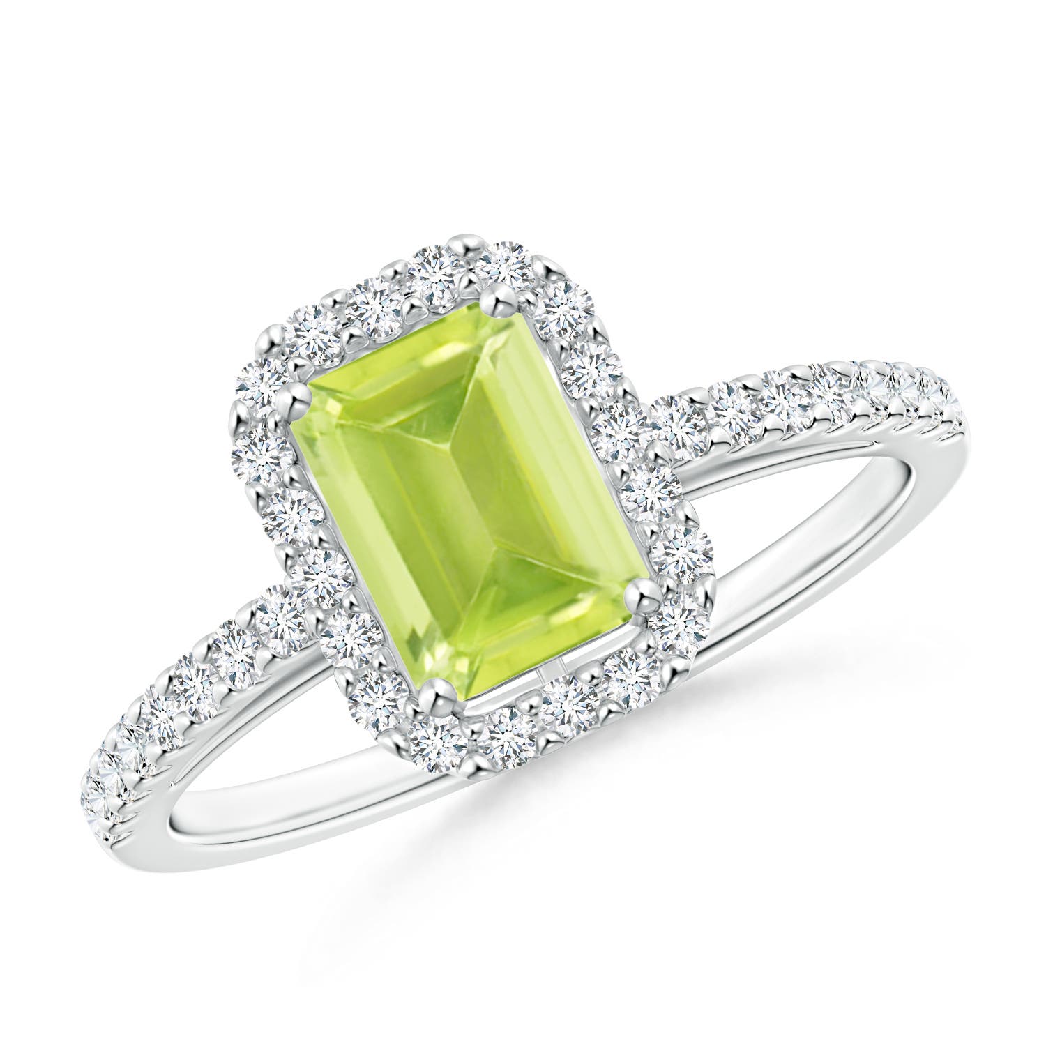 A - Peridot / 1.33 CT / 14 KT White Gold