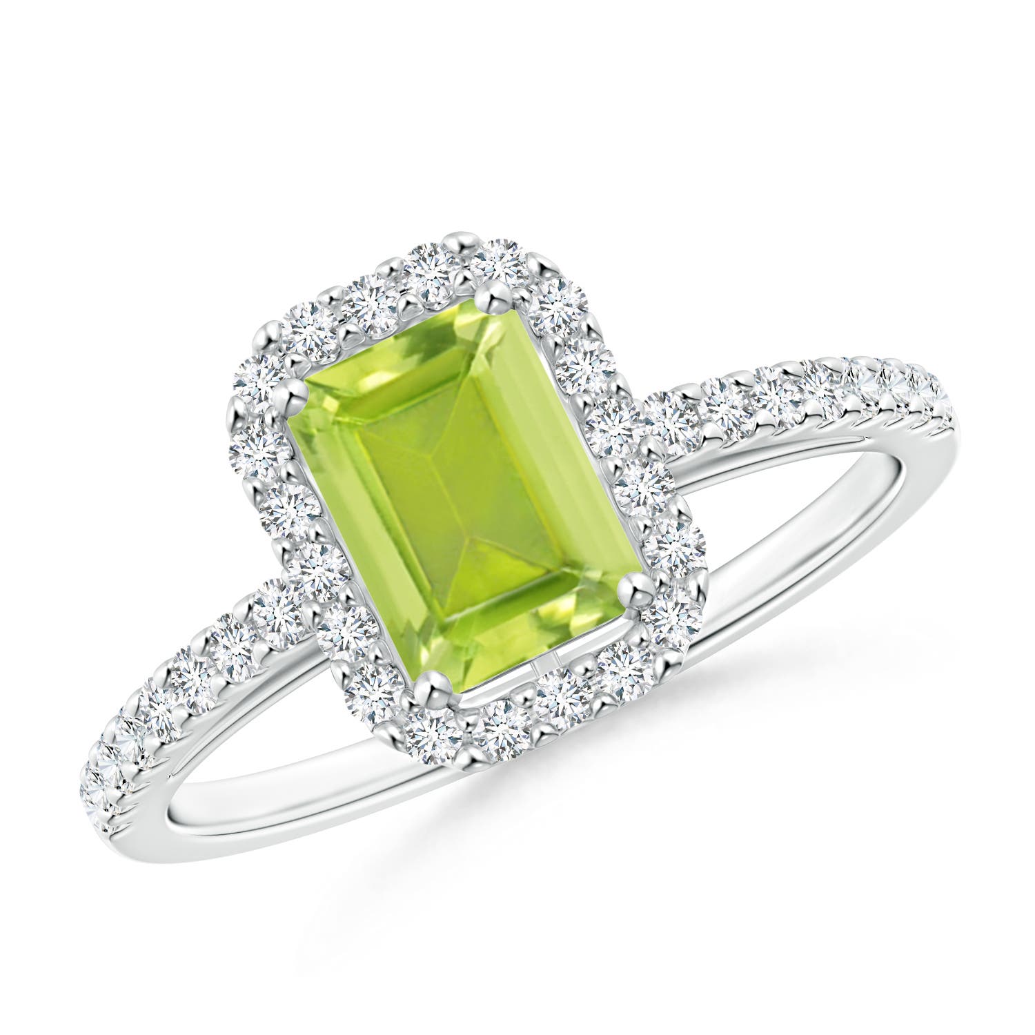 AA - Peridot / 1.33 CT / 14 KT White Gold