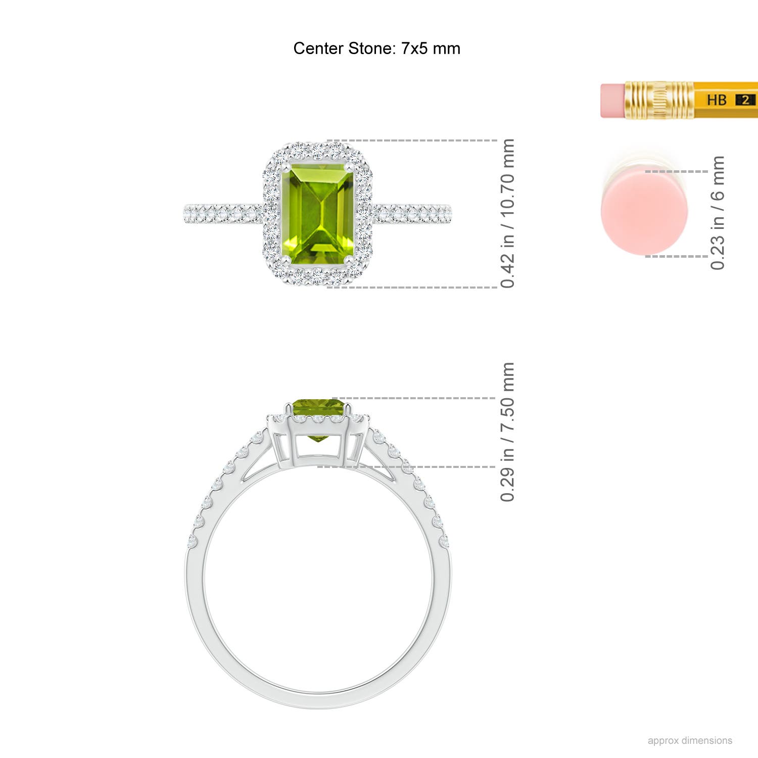 AAA - Peridot / 1.33 CT / 14 KT White Gold