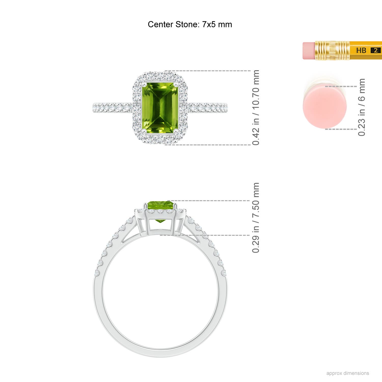 AAAA - Peridot / 1.33 CT / 14 KT White Gold