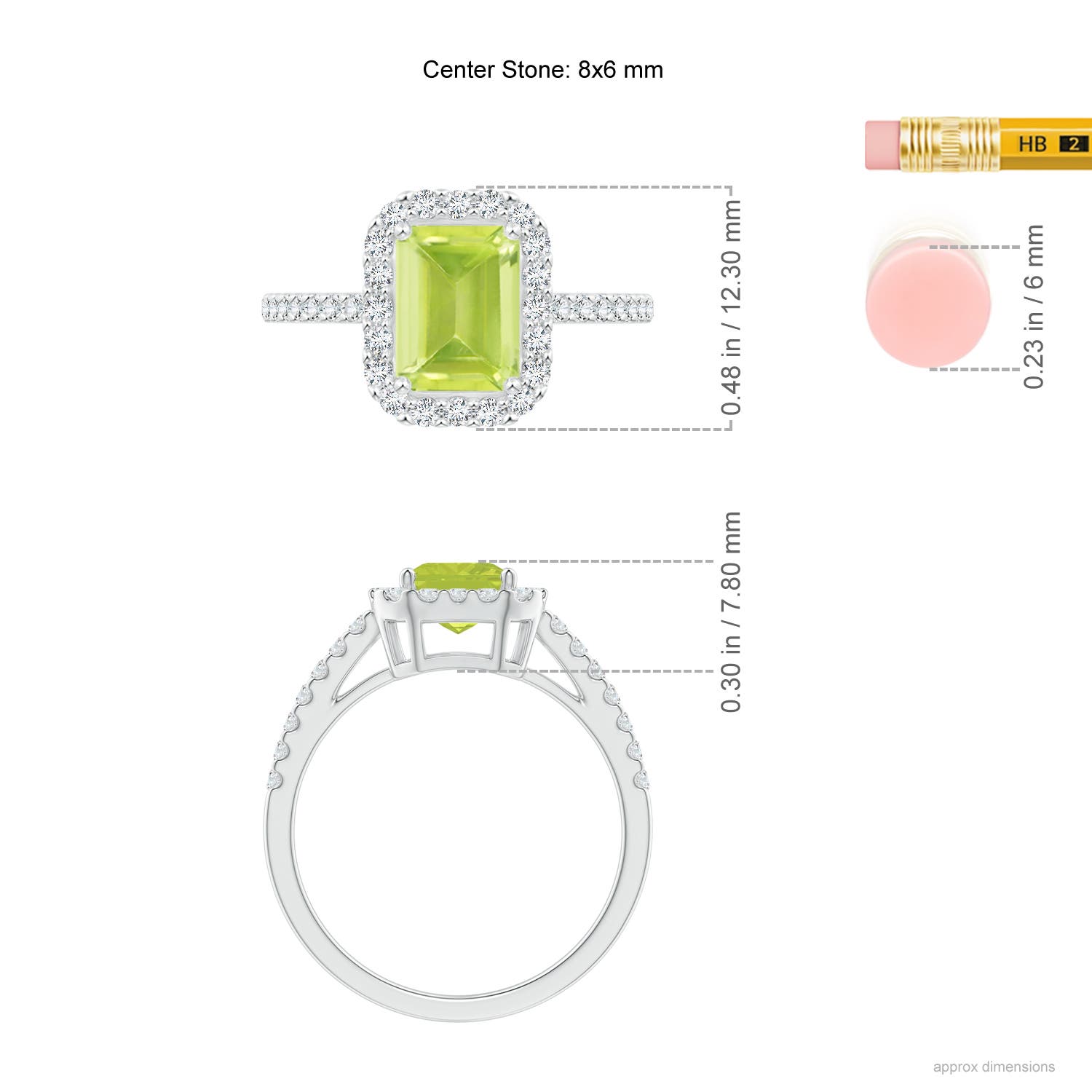 A - Peridot / 2.01 CT / 14 KT White Gold