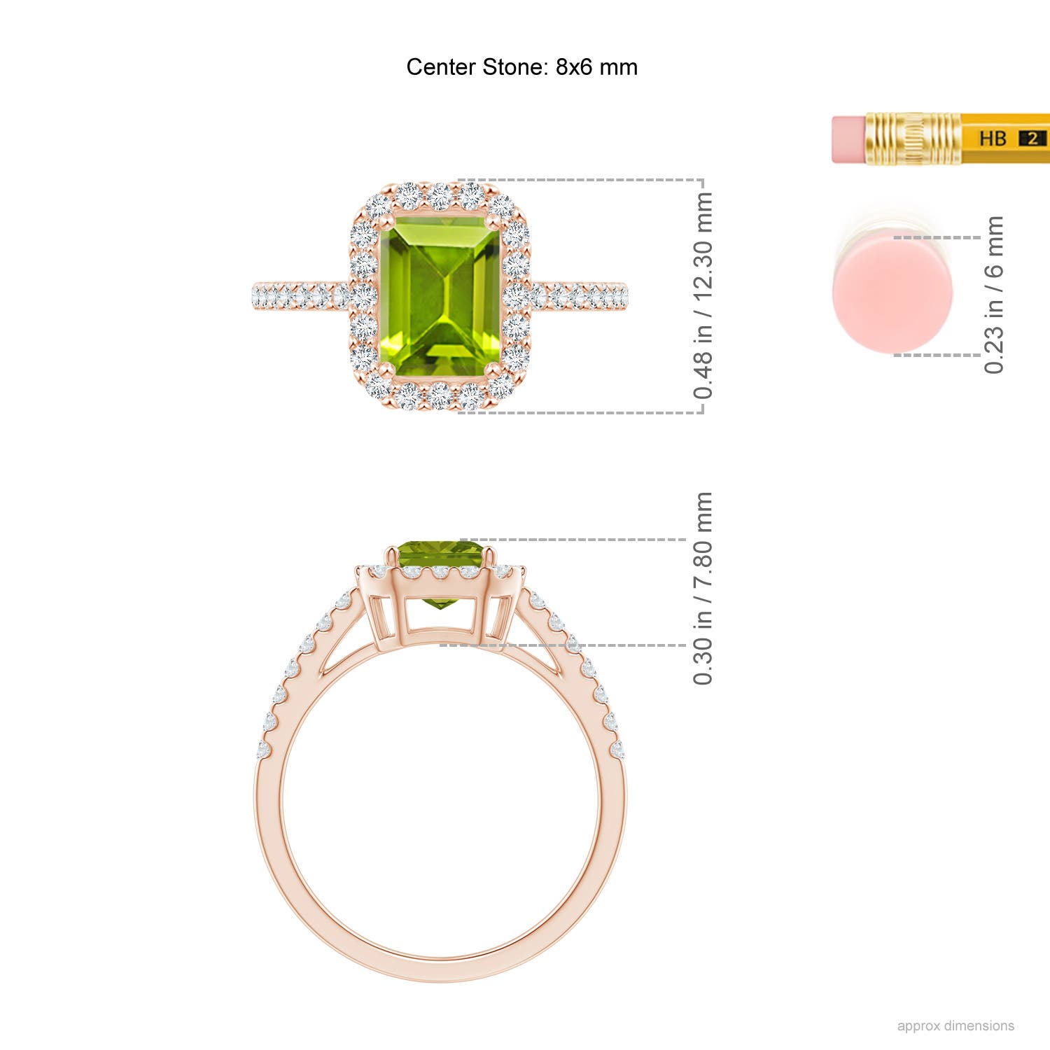 AAA - Peridot / 2.01 CT / 14 KT Rose Gold