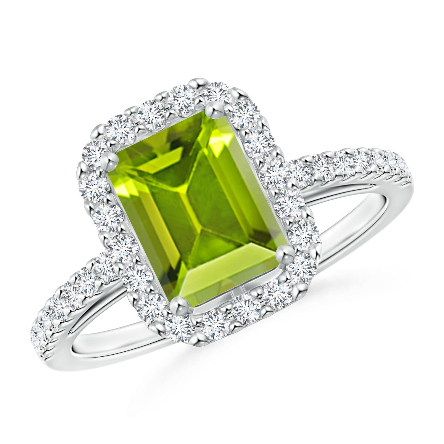 AAA - Peridot / 2.01 CT / 14 KT White Gold