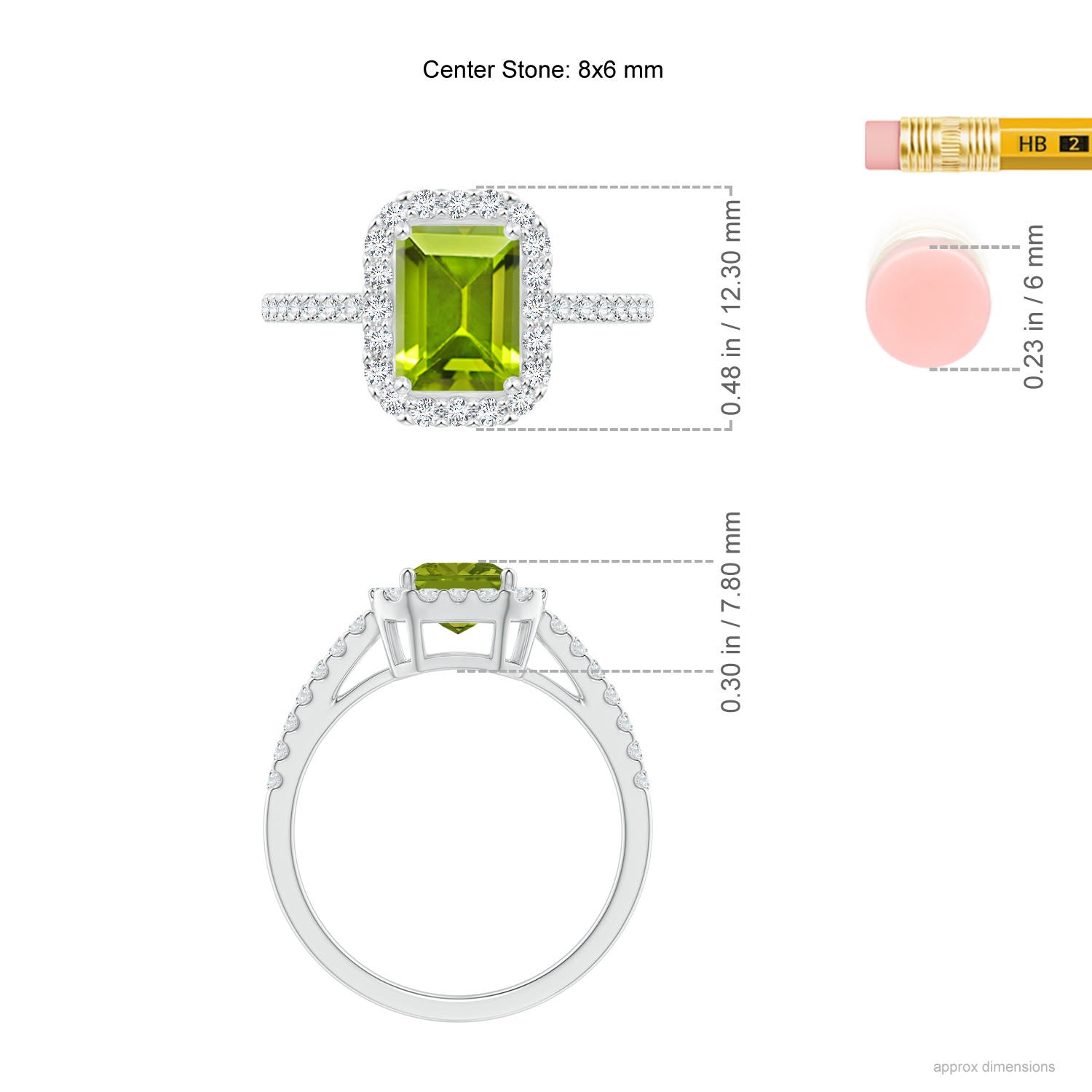 AAA - Peridot / 2.01 CT / 14 KT White Gold