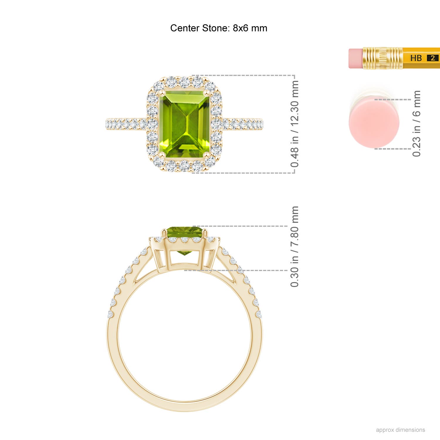 AAA - Peridot / 2.01 CT / 14 KT Yellow Gold