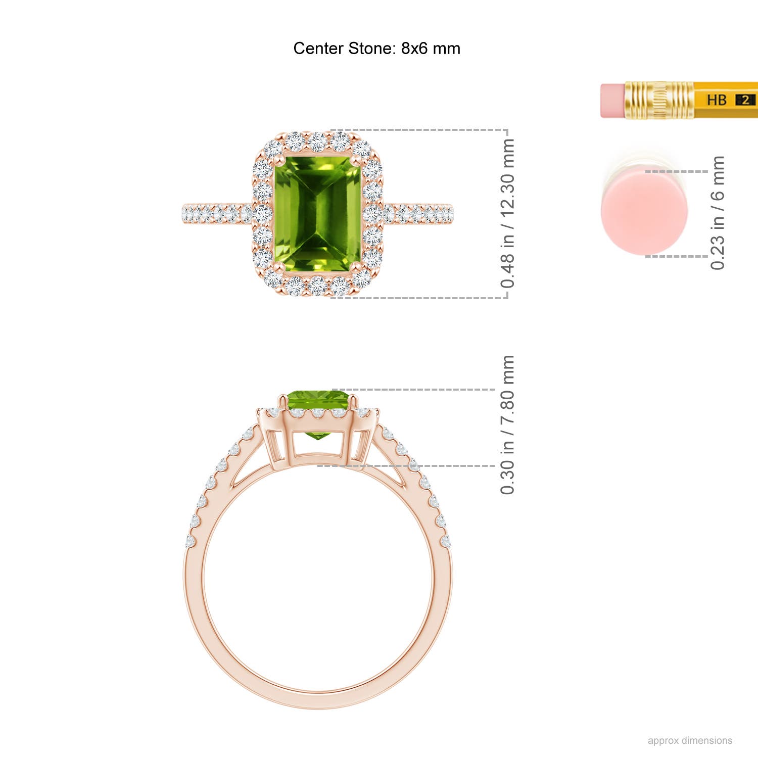 AAAA - Peridot / 2.01 CT / 14 KT Rose Gold