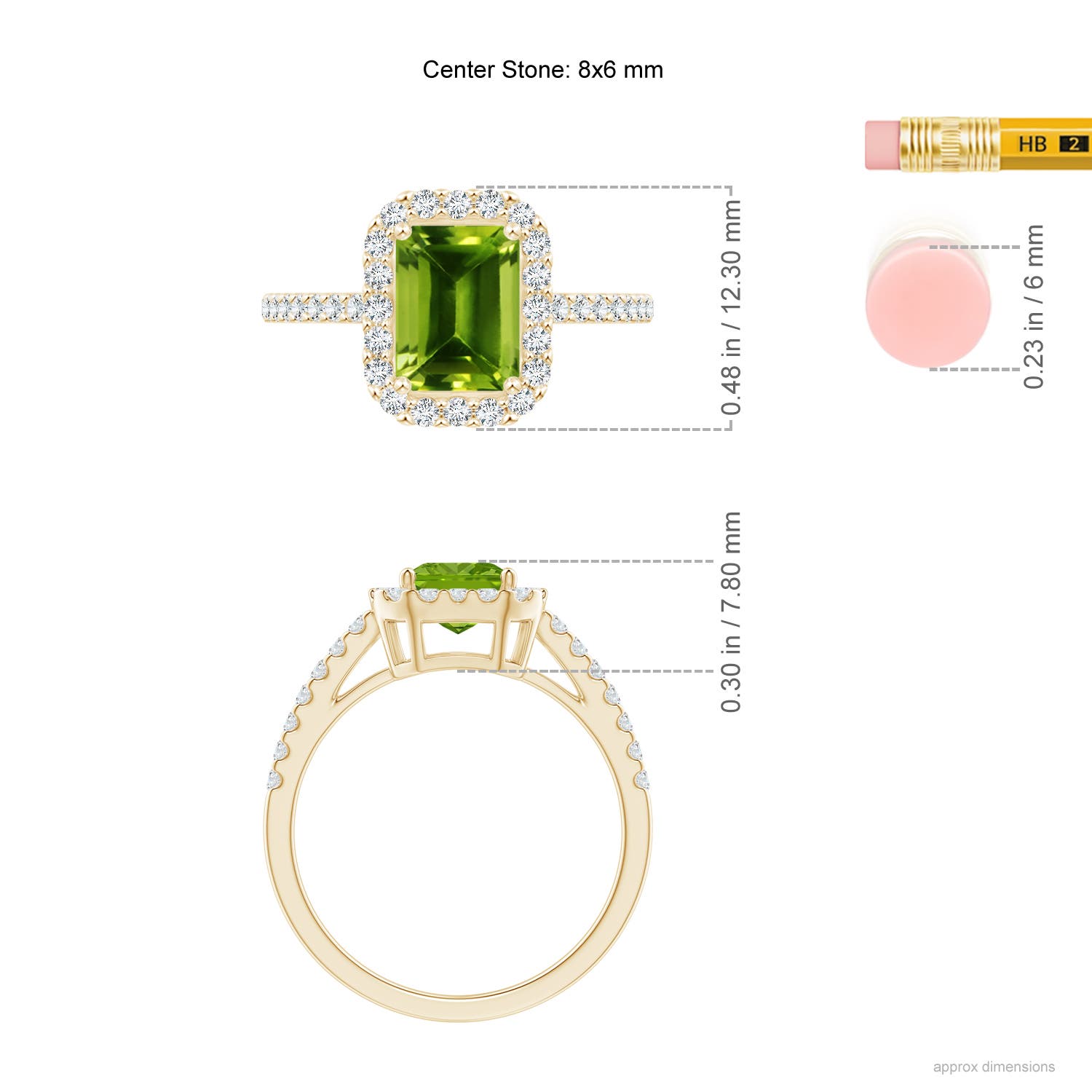 AAAA - Peridot / 2.01 CT / 14 KT Yellow Gold