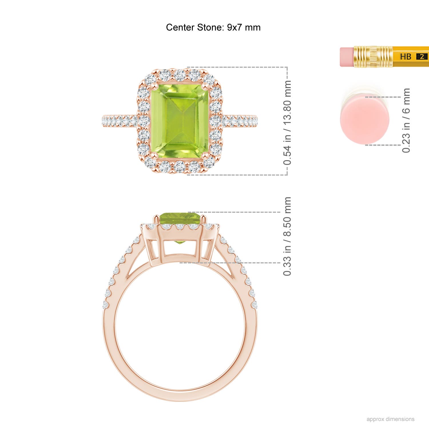 AA - Peridot / 2.83 CT / 14 KT Rose Gold