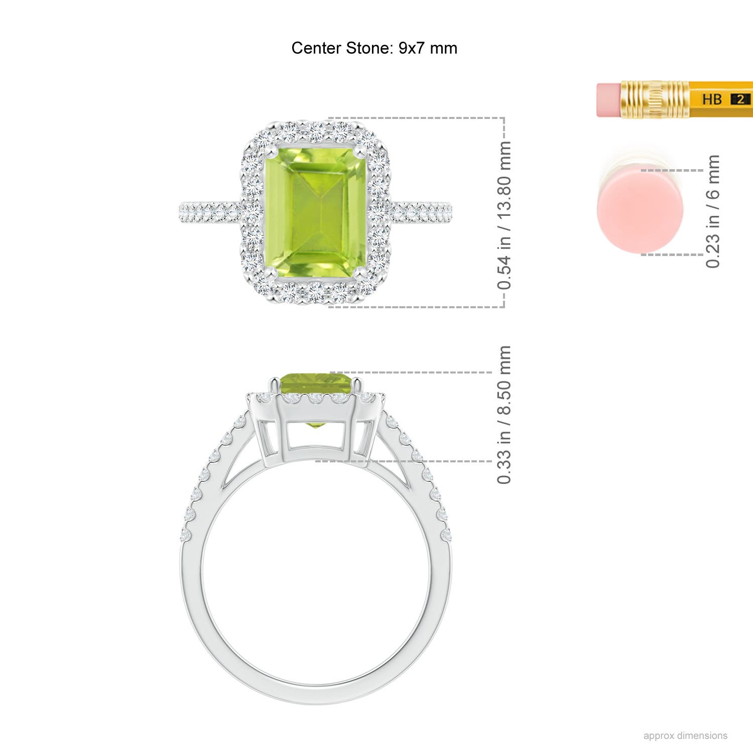 AA - Peridot / 2.83 CT / 14 KT White Gold