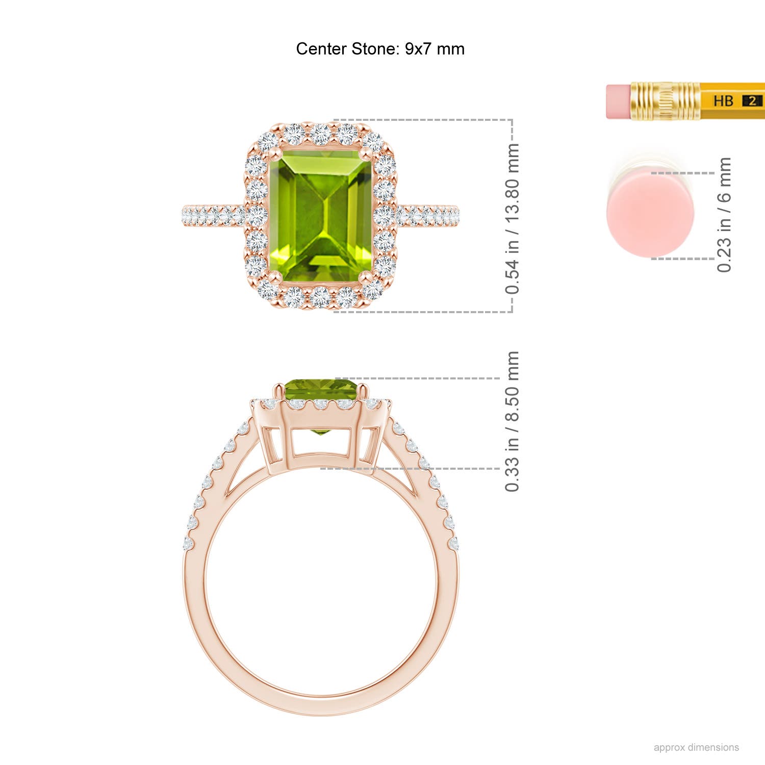 AAA - Peridot / 2.83 CT / 14 KT Rose Gold