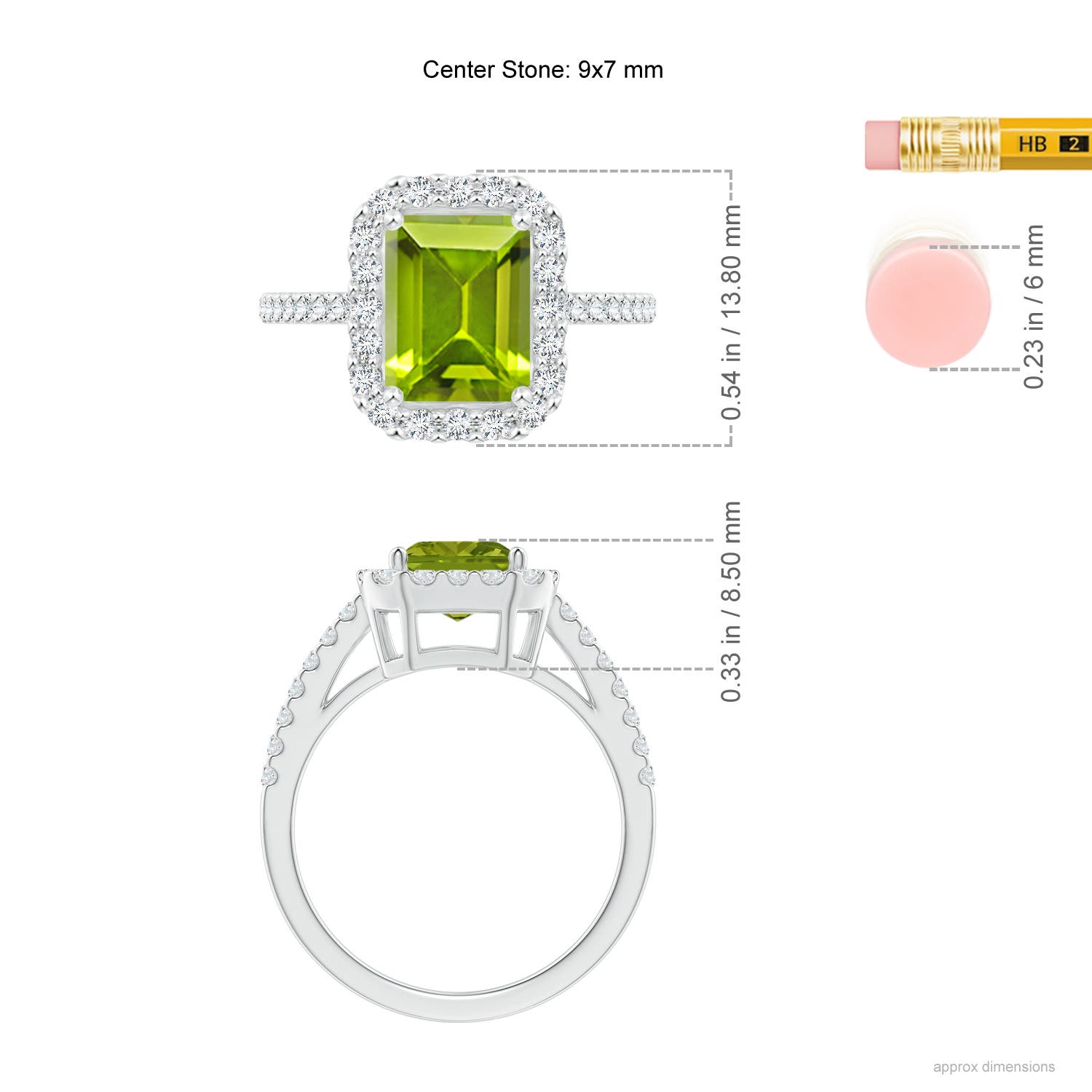 AAA - Peridot / 2.83 CT / 14 KT White Gold